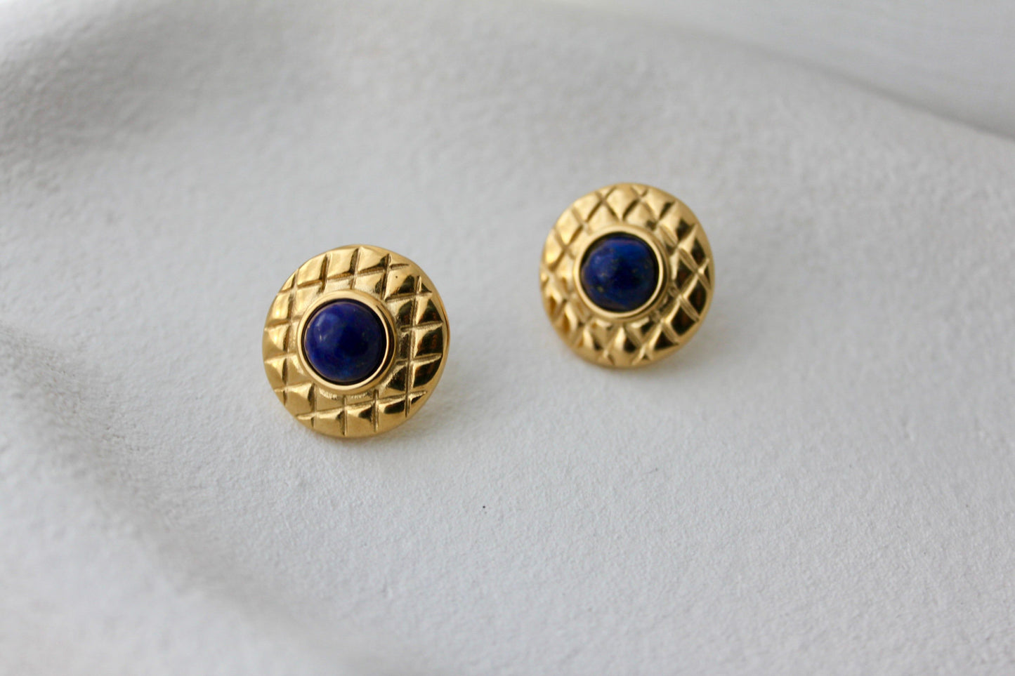 Lapis Lazuli Earrings Gold Plated