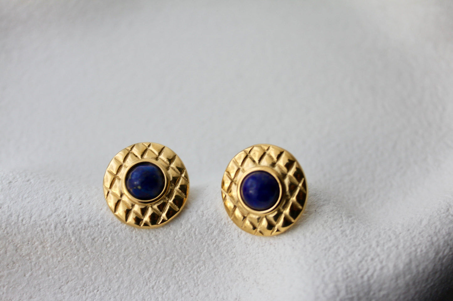 Lapis Lazuli Earrings Gold Plated