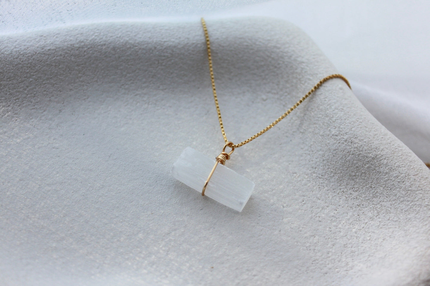 Gold Plated Selenite Necklace
