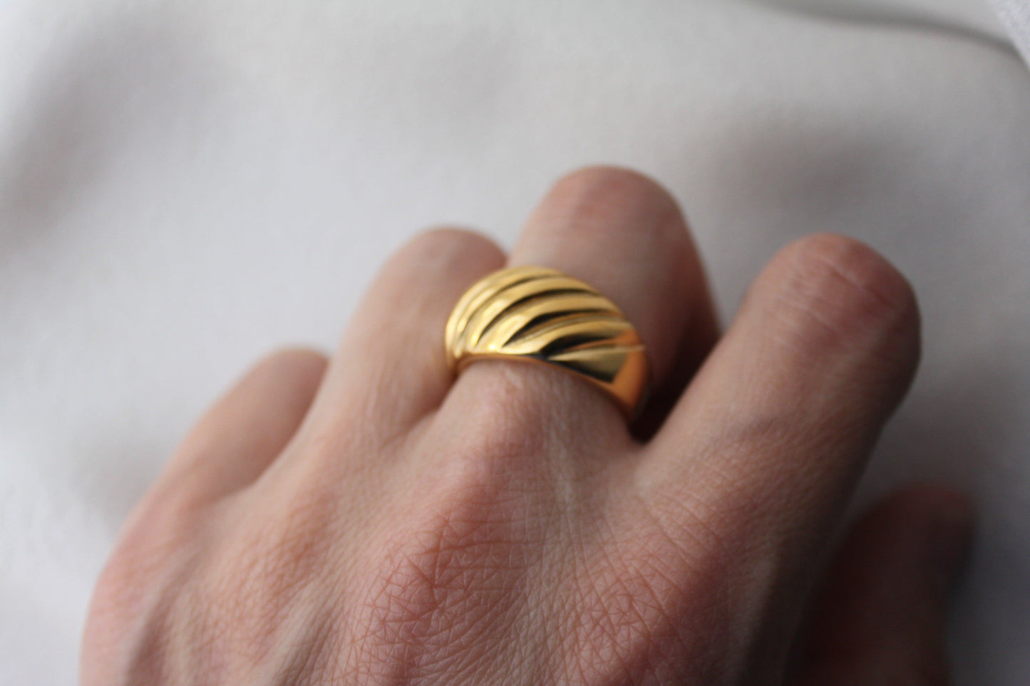 Gold Plated Texture Ring