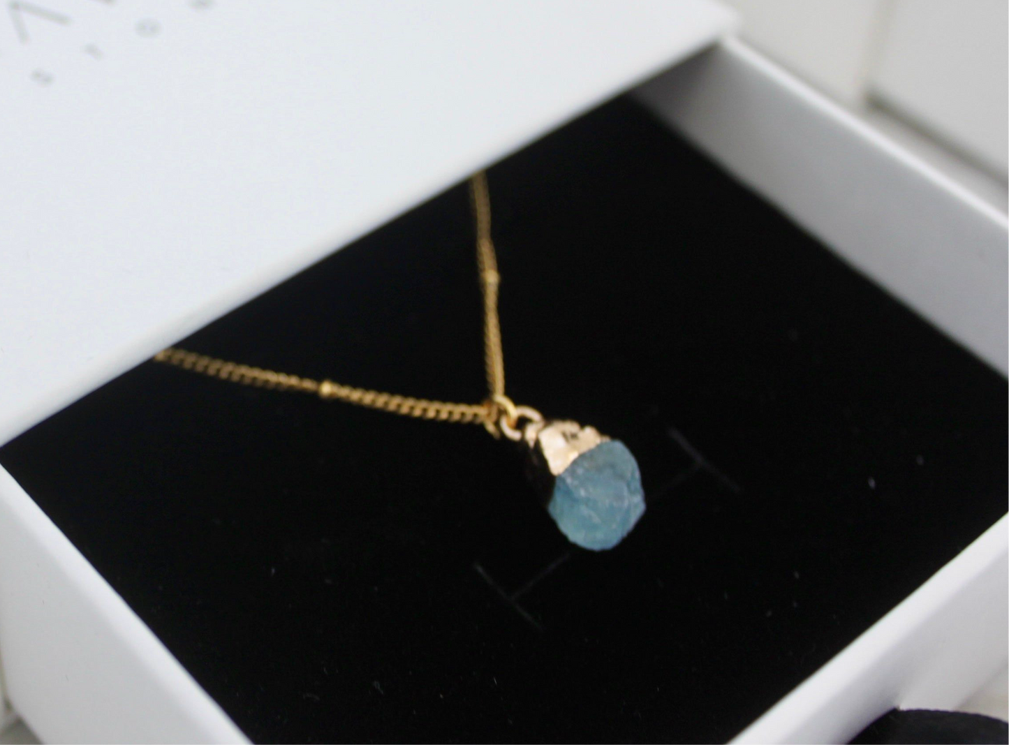 Gold Plated Beaded Aquamarine Necklace
