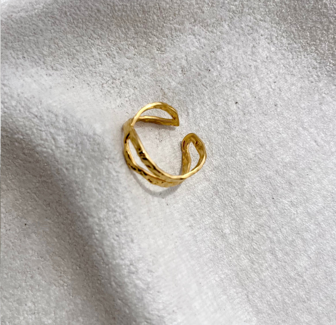Gold Plated Statement Ring Adjustable Size