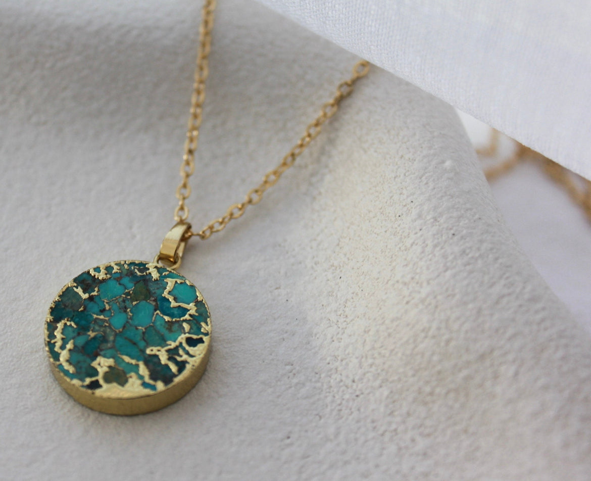 Gold Plated Turquoise Necklace